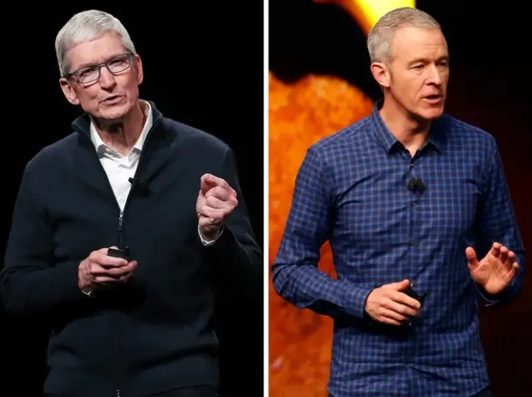 威廉斯（右）在蘋果是僅次於庫克（左）的第2號人物。圖片來源：路透，翻攝BUSINESS INSIDER