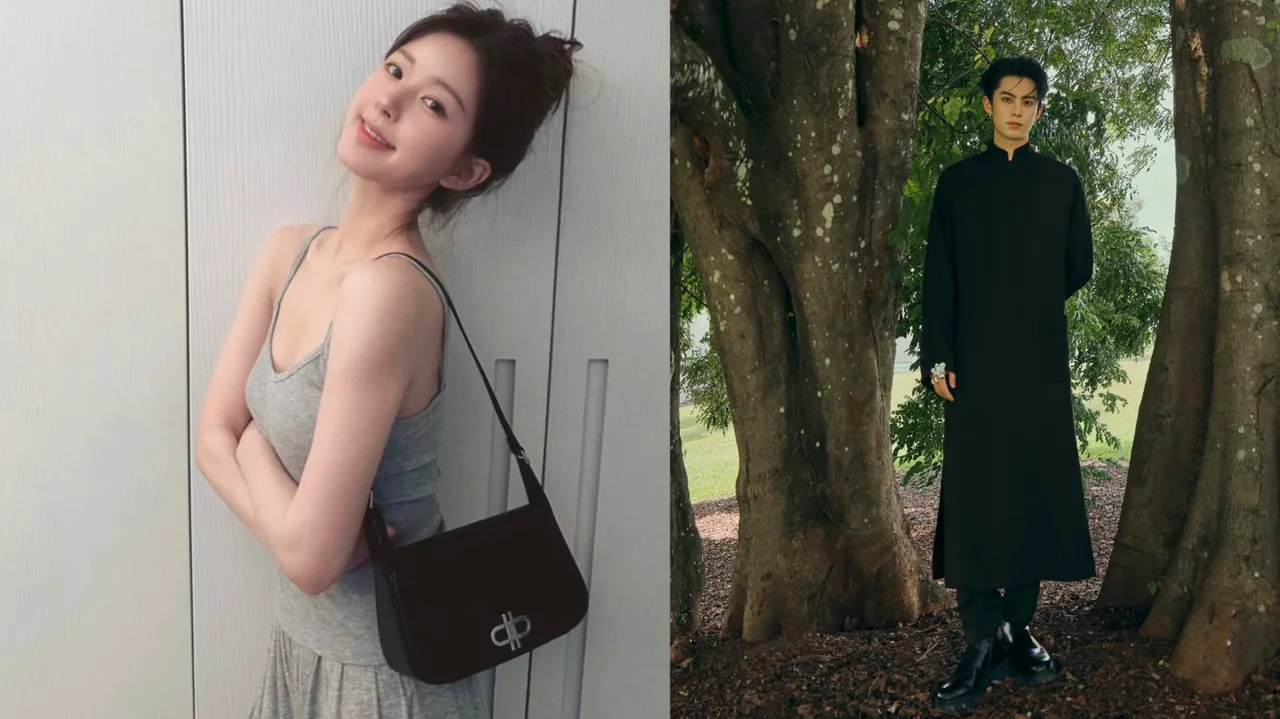 趙露思（左）、王鶴棣（右）各自穿戴PEDRO單品。左圖翻攝PEDRO小紅書、右圖翻攝王鶴棣微博