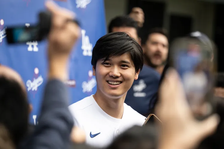 大谷翔平出席球迷會。  美聯社