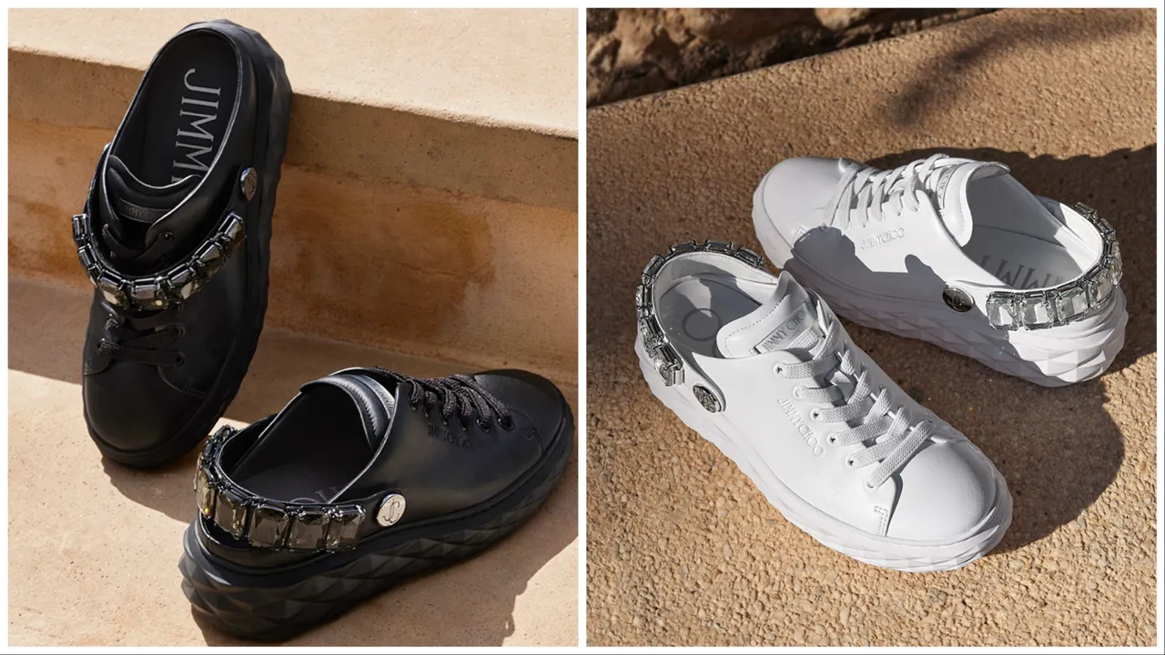 Diamond露跟运动鞋在日常款式中加入水晶长系带。品牌提供