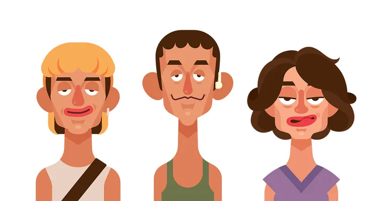 《富都青年》阿迪（左起）、阿邦、Money姐的Q版人物造型。甲上提供