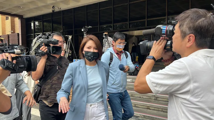 國民黨立委陳菁徽出庭作證。陳彩玲攝