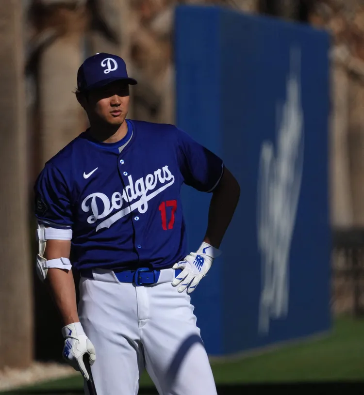 大谷翔平15日參加道奇春訓。路透社