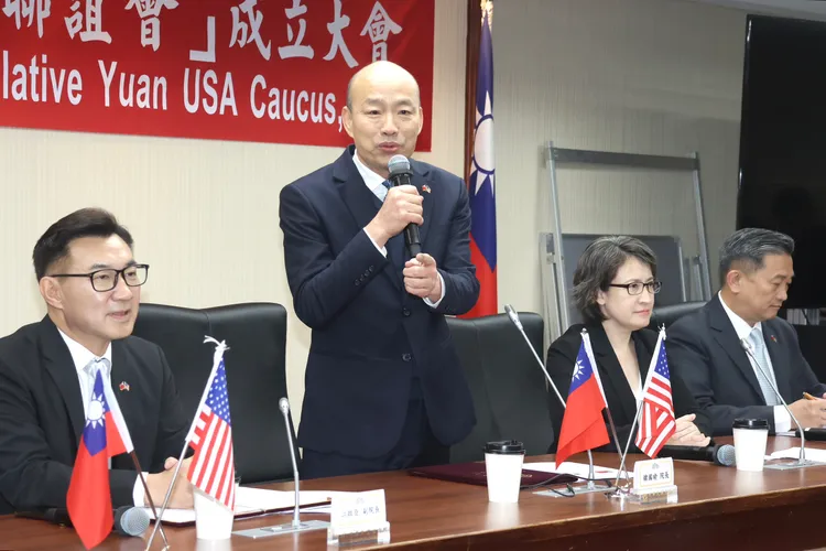 韓國瑜致詞讓現場笑聲不斷。彭欣偉攝