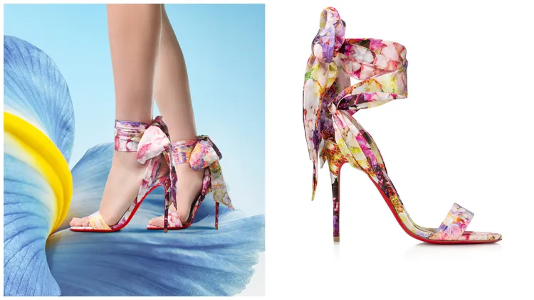 Sandale Du Desert Blooming印花繫帶高跟鞋，3萬6300元。品牌提供
