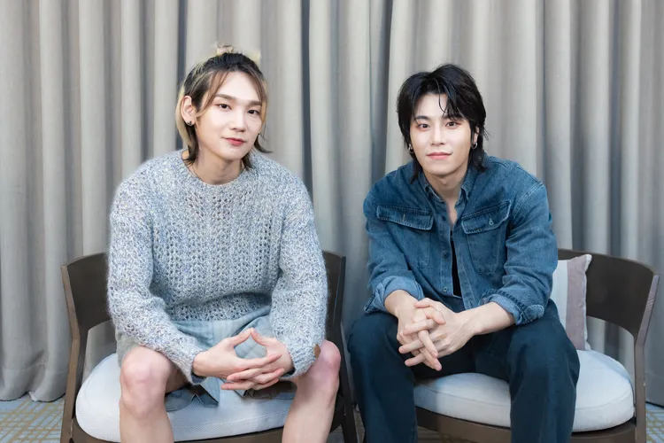 金相均（右）透露運動增重到80公斤。ON INN ASIA提供