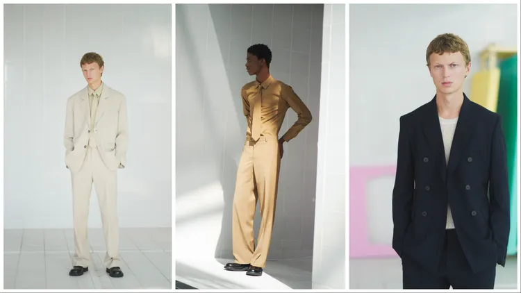 無論單、雙排扣西裝或是襯衫皆擁有俐落線條。品牌提供