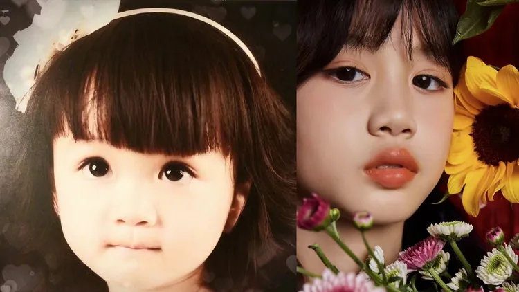 Cayla從萌娃變小女生。翻攝鍾麗緹微博