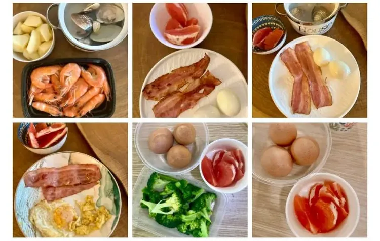 陳喬恩公開這次減肥的三餐菜色。翻攝陳喬恩微博