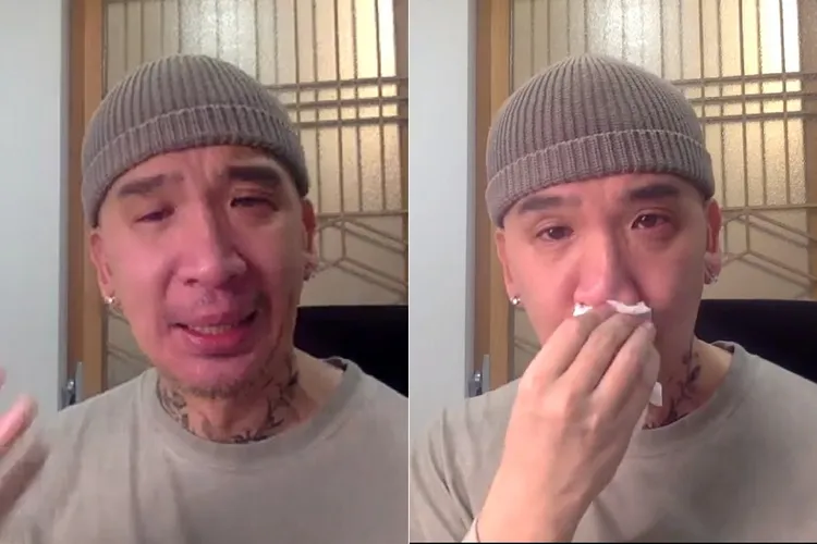 作家H昨直播哭了。取自作家H臉書