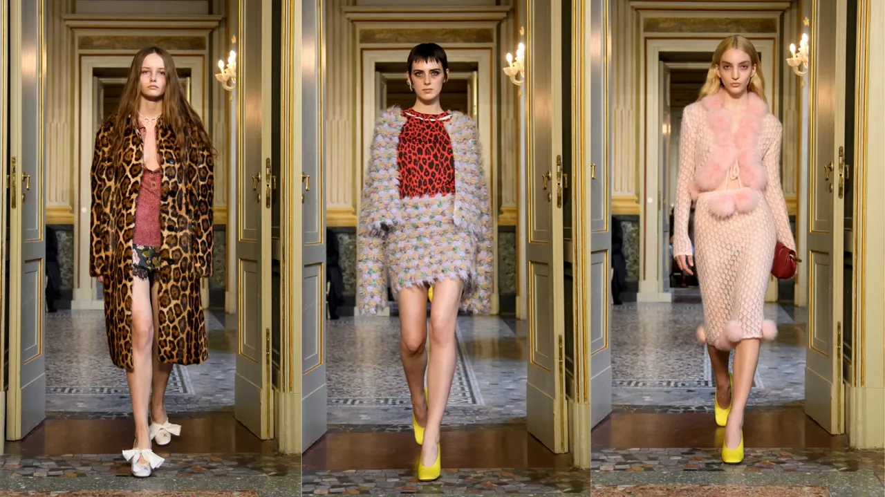 Blumarine秋冬系列保持浪漫並翻轉Y2K風格。品牌提供