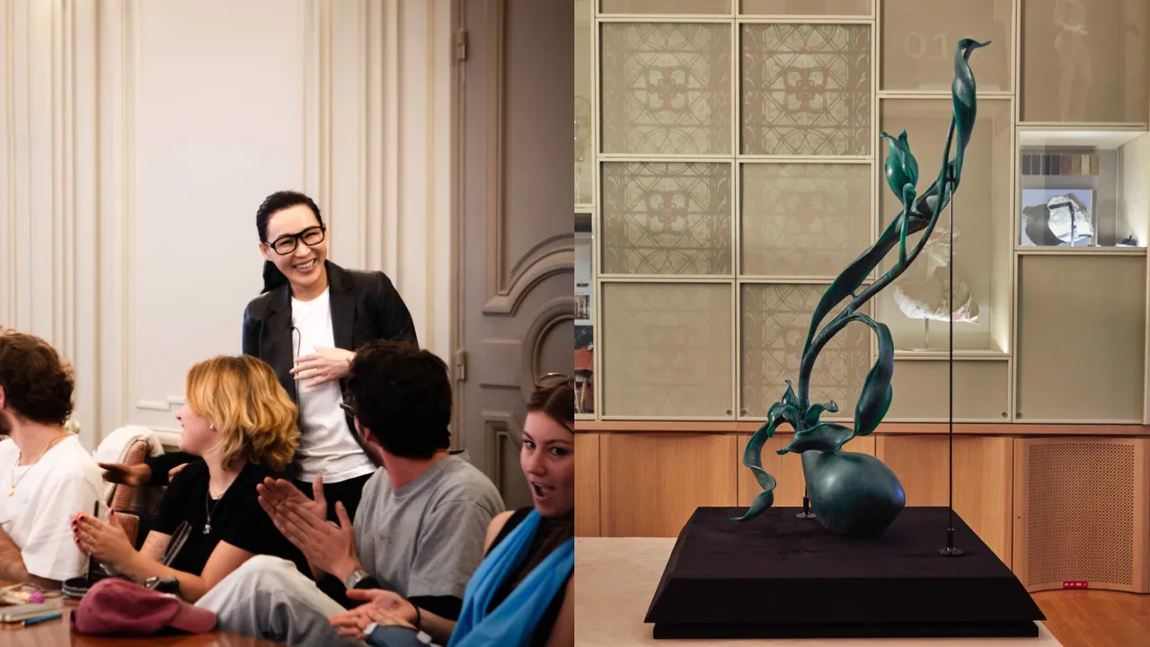 台灣珠寶設計師趙心綺，受法國巴黎高級珠寶學院之邀教學蠟雕，指導學生完成的作品，當今在羅浮宮風光展出。品牌提供