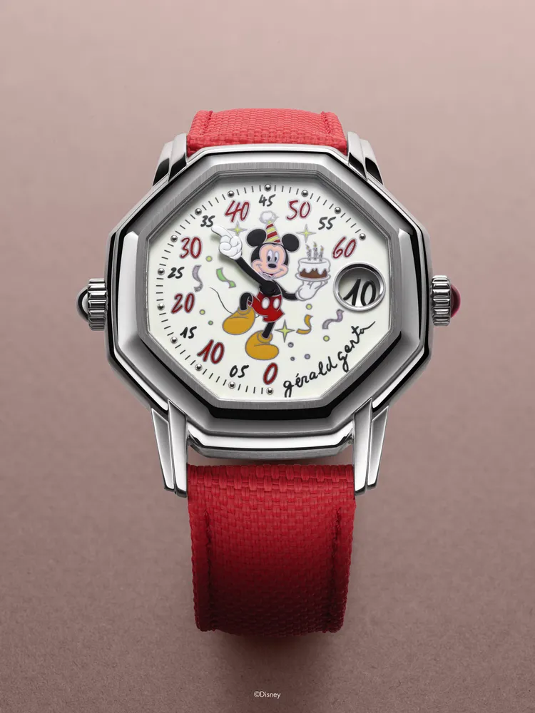 Gérald Genta三問跳時逆跳分針腕錶，32.4mm，三問報時、跳時、分鐘逆行，新款GG-001機芯，80小時動力儲存。品牌提供