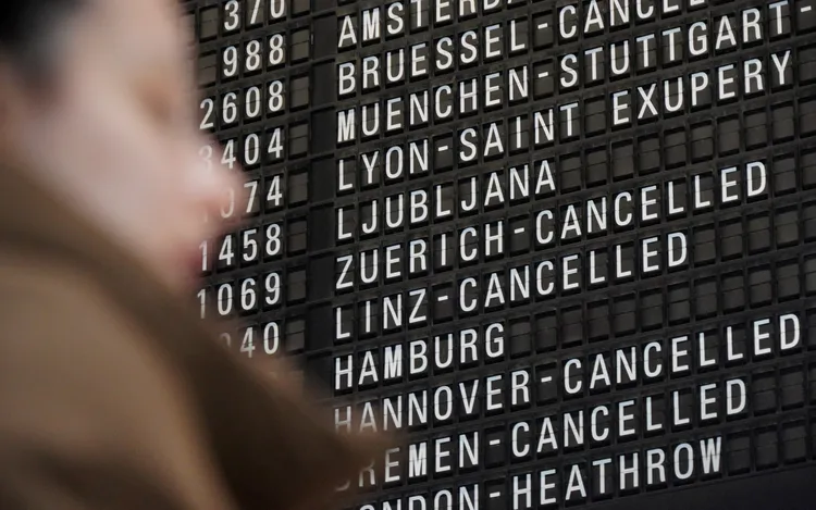 法蘭克福機場多個航班取消。路透社