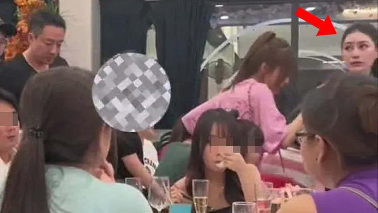 汪小菲女友（箭頭處）愛相隨。翻攝劇娘微博