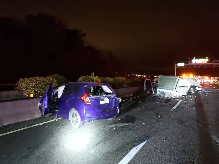 車禍現場。國道警方提供