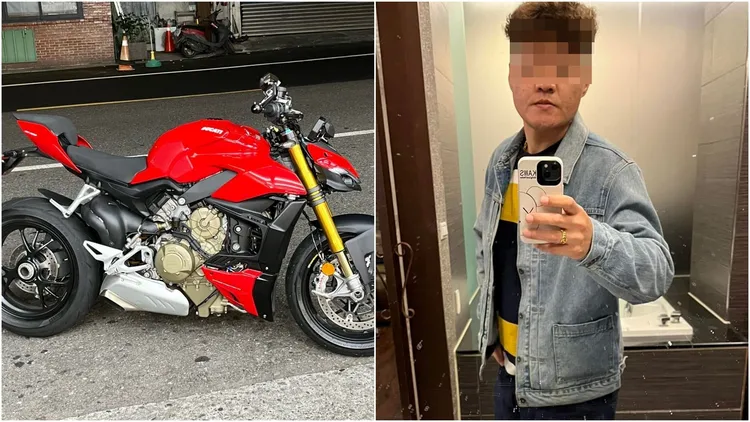 石姓死者生前熱愛騎乘重機，常在臉書曬愛車。翻攝自當事人臉書