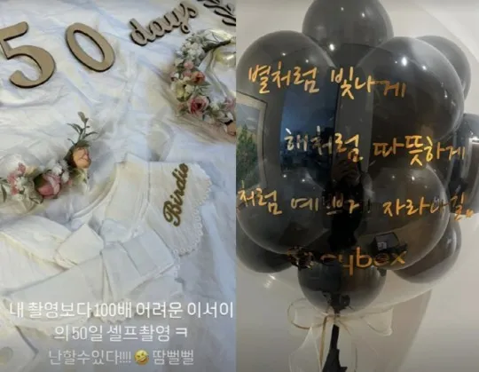 李珉廷日前幫愛女慶祝出生50天，親自掌鏡直呼超難拍。翻攝李珉廷IG