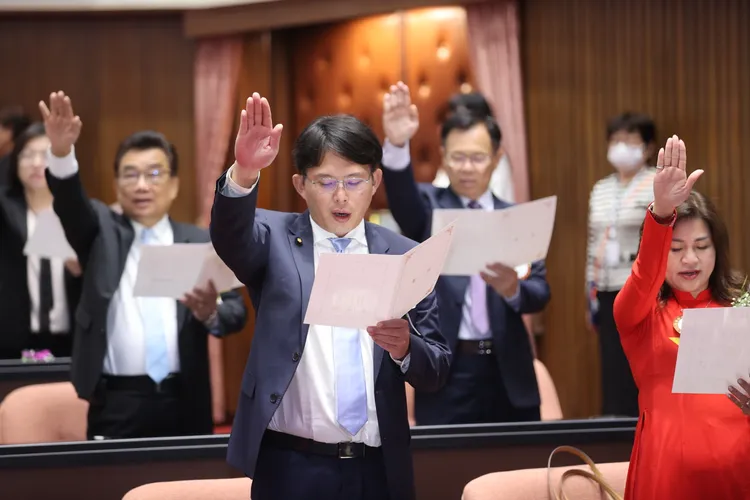 113名立委今早宣誓就職。立院記者聯誼會提供
