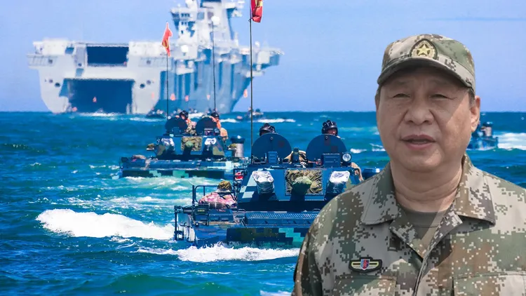 中國國家主席習近平指示解放軍必須在2027年前，做好武力攻占台灣的準備。合成畫面。資料照片