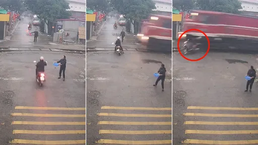 驚悚片|衝平交道聞聲急煞 女騎士後悔晚了下一秒被火車撞死