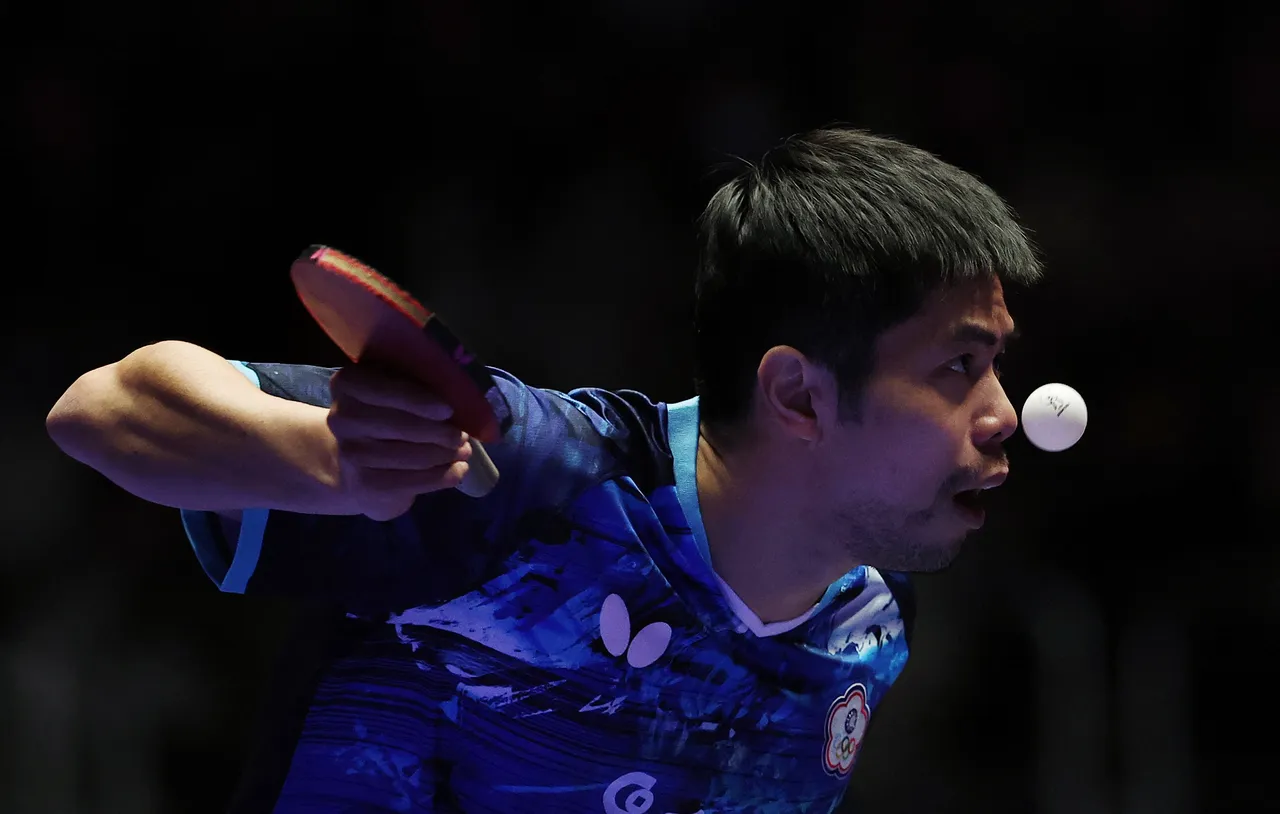 莊智淵帶領中華隊在南韓釜山參加世界桌球團體錦標賽;圖為昨天對德國戰。路透社