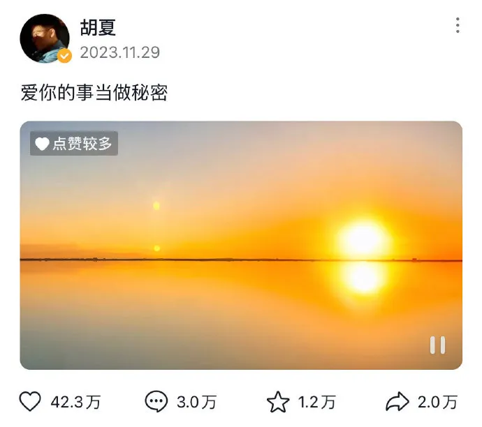 網友笑稱胡夏在寫暗戀文學。翻攝胡夏抖音