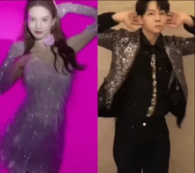 胡夏多支跳舞影片與金晨「同款」。翻攝微博