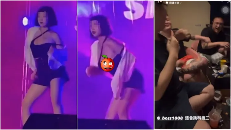 這名警專正妹，過去曾因在警校國棟上熱舞露點爆紅，近日遭人檢舉與大批89猴刺青男子開趴，桌上有疑似K他命毒品。翻攝自論壇Dcard