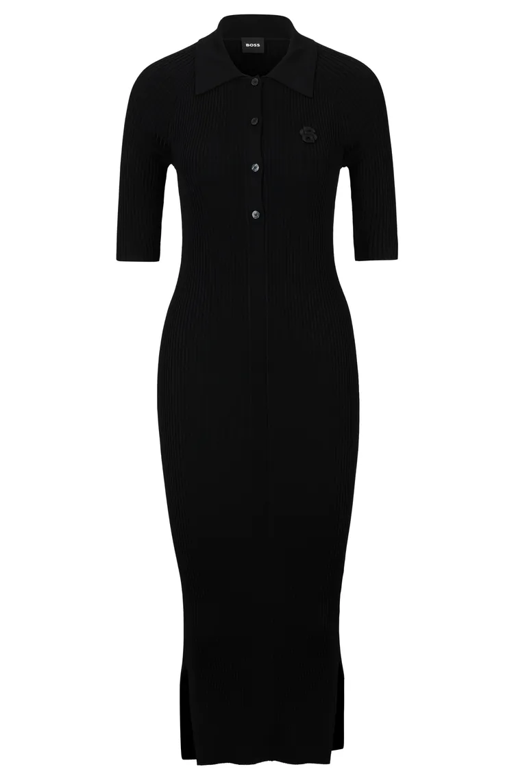 Double B黑色針織連身洋裝，1萬900元。品牌提供