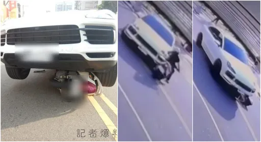 台中保時捷「騎」上機車!離奇「鬼遮眼片」曝光 兩方都慘了