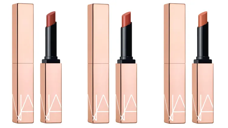 NARS激情過後水光唇膏主打色（左起）#277、#218、#201，各1100元。品牌提供