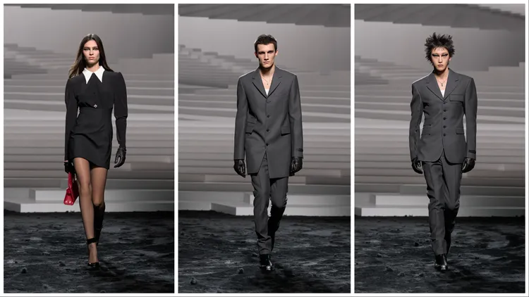 服裝沿襲正裝裁剪的經典元素。品牌提供