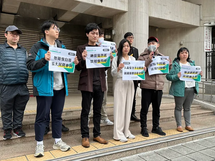 行人零死亡推動聯盟今在立法院前召開記者會。陳怡文攝