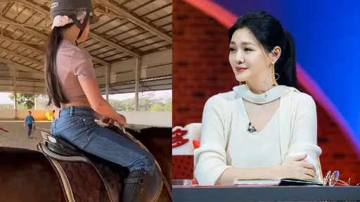 汪小菲愛女騎馬甩動及腰長髮 網友:都是大S的影子