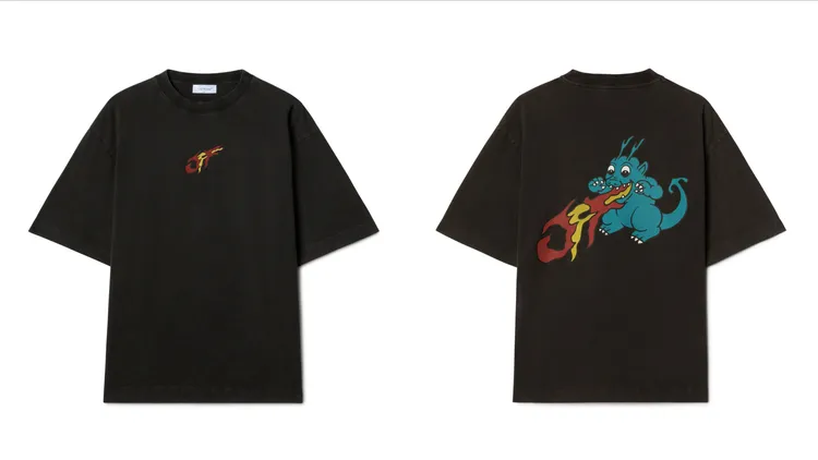 Off-White龍年限定噴火龍圖案T恤，1萬2100元。品牌提供