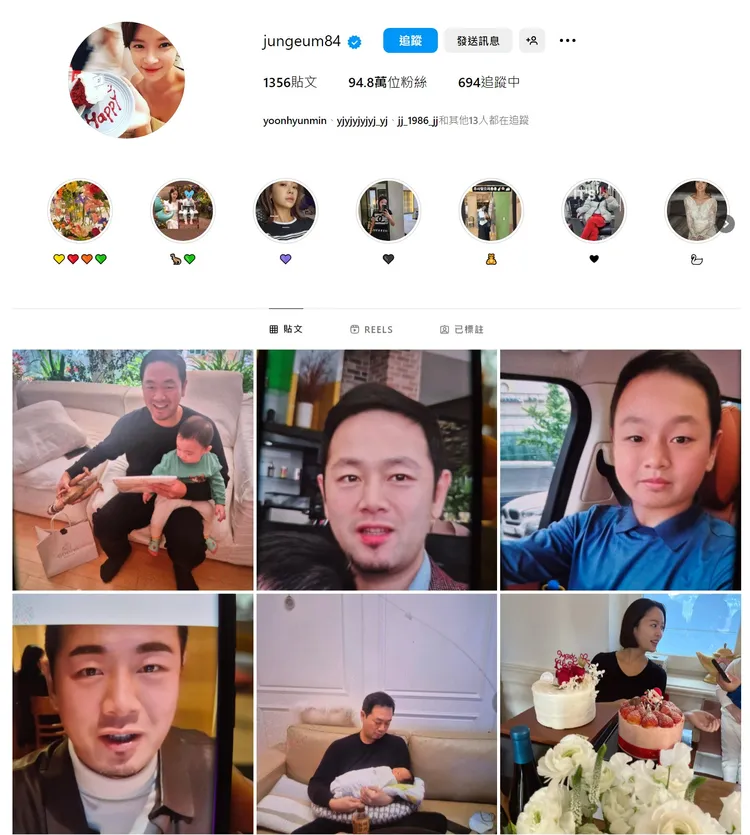 黃正音昨天突然上傳5張李英敦的照片，留言疑似暗示老公婚內出軌，瞞著她交過400人。翻攝黃正音IG