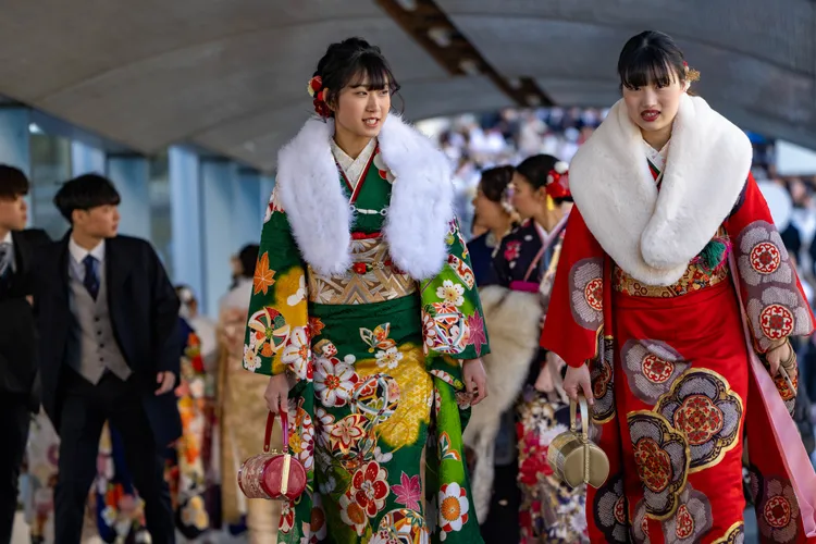 上月在橫濱的一場成人禮儀式。新華社