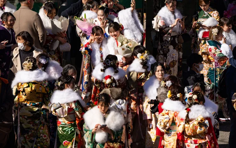 上月在橫濱的一場成人禮儀式。新華社