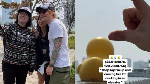 紅髮艾德演唱會前玩遍高雄!踩點黃色小鴨4處藏信封 最後搶票機會釋出