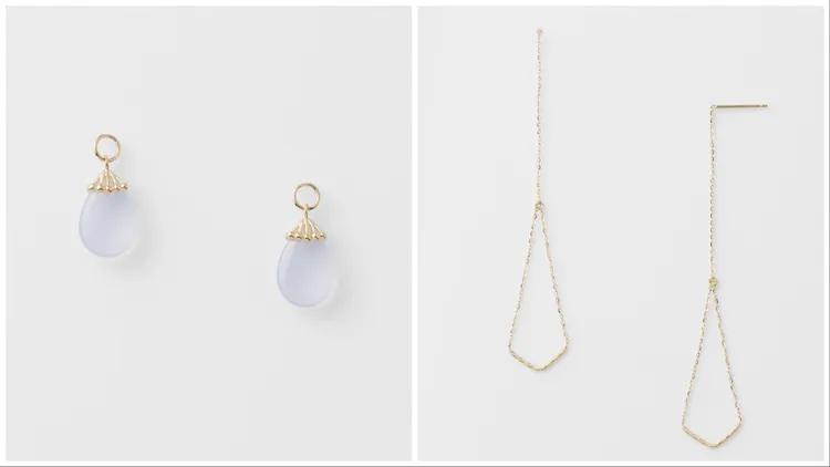 10K x 玉髓Ciruela耳墜（左）9600元、10K Filly耳環（右）8200元。品牌提供
