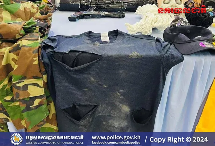 柬國警方公布從晚安小雞與阿鬧行李搜出的證物。取自柬埔寨國家警察總署臉書