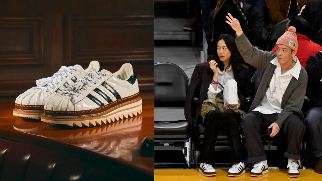 陳冠希（右）以及老婆秦舒培（左）穿上聯名鞋款。翻攝陳冠希IG