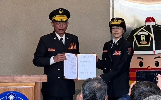 陳莉婷接任桃園市消防局第四大隊長。陳莉婷提供
