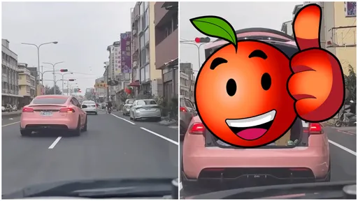 春節開車出遊被「剪線」！粉紅特斯拉下秒出這招　後車傻眼不怒了