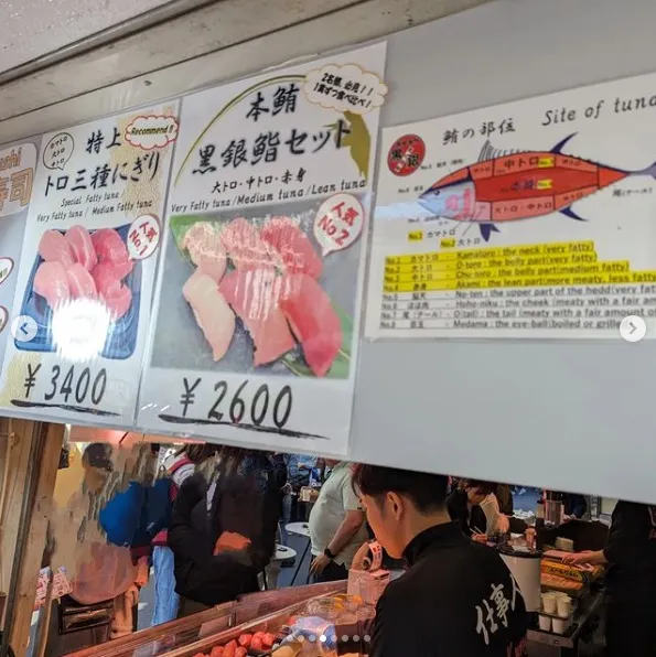 黑銀的特上3種鮪魚握壽司,6貫要價3400日圓(約714台幣),是店內人氣第一商品。翻攝IG@rikamama_