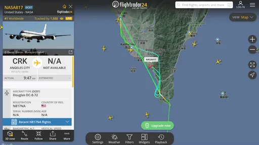 2架NASA科研機飛台灣上空!環境部合作亞洲空氣品質實驗