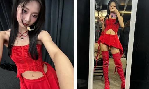 周子瑜紅通通辣露絕對領域！裙子短到遮不住裡面