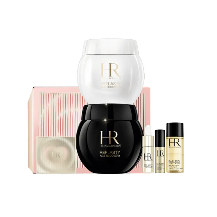 黑白繃1+1煥顏新生禮盒（買50ml黑繃帶修護乳霜+50ml白繃帶修護乳霜，贈送10ml 5H.A.玻尿酸緊緻抗皺精華、5ml淨膚淡斑淨白精華、25ml雙萃煥膚精露、情人節限定卡片），3萬1800元。品牌提供
