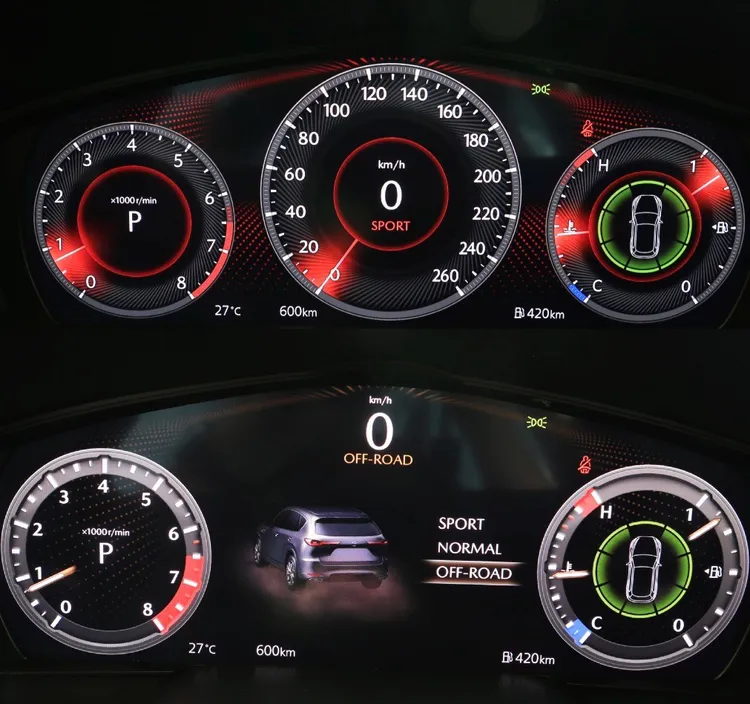 12.3吋數位儀表板會依據不同模式，呈現不同背景光源，並且提供多模式行車切換顯示。林浩昇攝